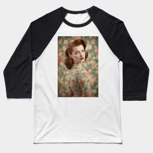 1950s Glam Woman Baseball T-Shirt